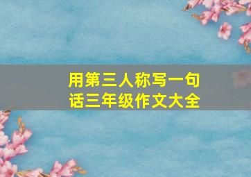 用第三人称写一句话三年级作文大全