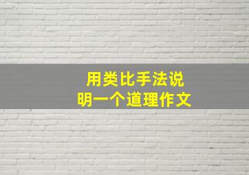 用类比手法说明一个道理作文