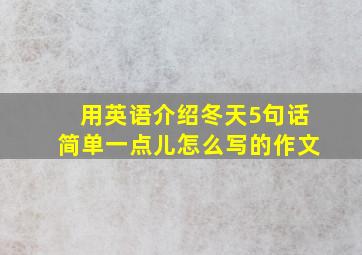 用英语介绍冬天5句话简单一点儿怎么写的作文