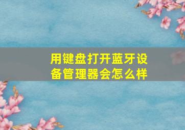 用键盘打开蓝牙设备管理器会怎么样