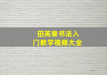 田英章书法入门教学视频大全