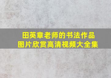 田英章老师的书法作品图片欣赏高清视频大全集