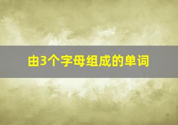 由3个字母组成的单词