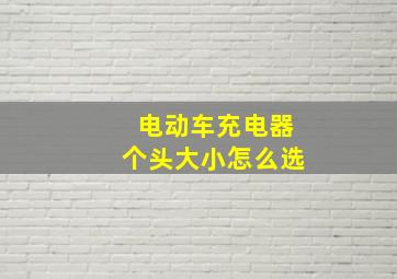 电动车充电器个头大小怎么选