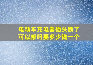 电动车充电器插头断了可以修吗要多少钱一个