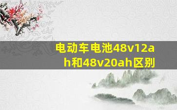 电动车电池48v12ah和48v20ah区别