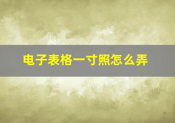 电子表格一寸照怎么弄