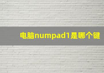 电脑numpad1是哪个键