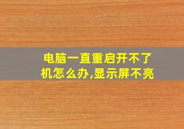 电脑一直重启开不了机怎么办,显示屏不亮