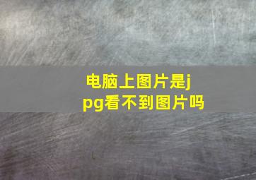 电脑上图片是jpg看不到图片吗