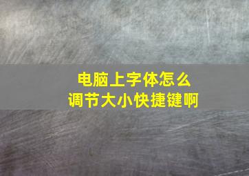 电脑上字体怎么调节大小快捷键啊