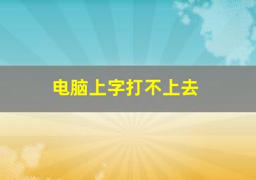 电脑上字打不上去