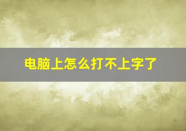 电脑上怎么打不上字了