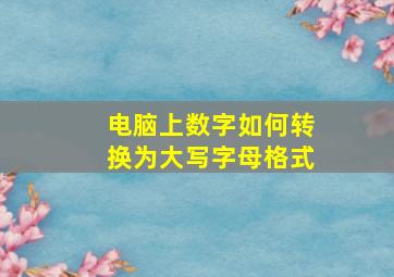 电脑上数字如何转换为大写字母格式