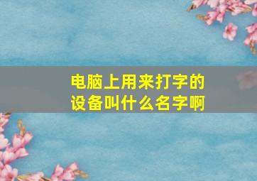 电脑上用来打字的设备叫什么名字啊