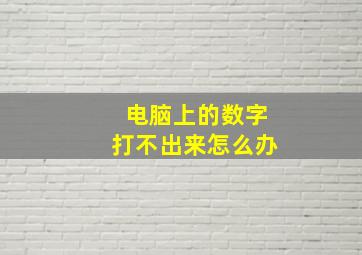 电脑上的数字打不出来怎么办