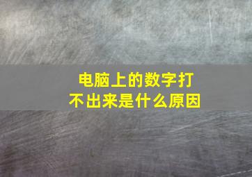 电脑上的数字打不出来是什么原因