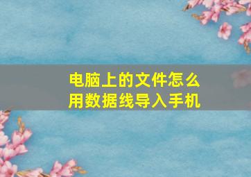 电脑上的文件怎么用数据线导入手机