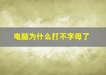 电脑为什么打不字母了