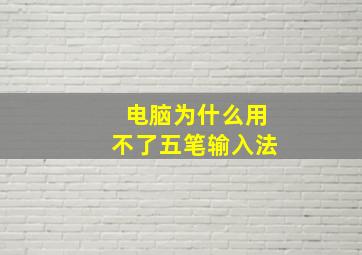 电脑为什么用不了五笔输入法