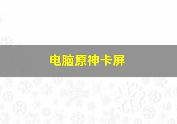 电脑原神卡屏