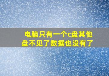 电脑只有一个c盘其他盘不见了数据也没有了