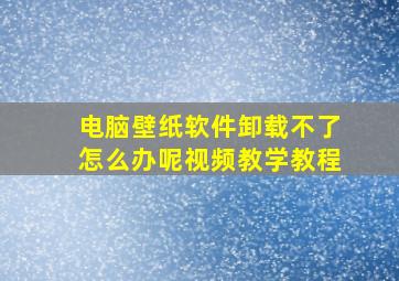 电脑壁纸软件卸载不了怎么办呢视频教学教程