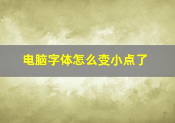 电脑字体怎么变小点了