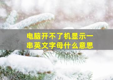 电脑开不了机显示一串英文字母什么意思