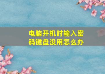 电脑开机时输入密码键盘没用怎么办