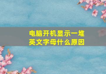 电脑开机显示一堆英文字母什么原因