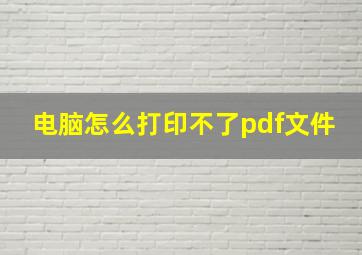 电脑怎么打印不了pdf文件