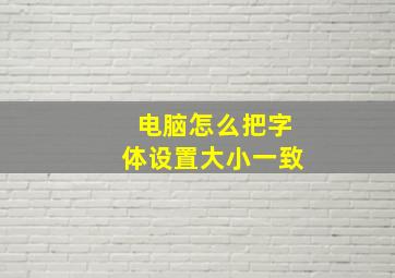 电脑怎么把字体设置大小一致