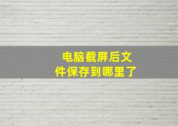 电脑截屏后文件保存到哪里了