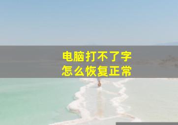 电脑打不了字怎么恢复正常