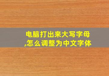 电脑打出来大写字母,怎么调整为中文字体