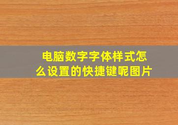 电脑数字字体样式怎么设置的快捷键呢图片