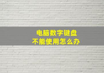 电脑数字键盘不能使用怎么办