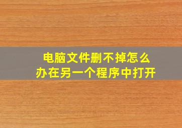 电脑文件删不掉怎么办在另一个程序中打开