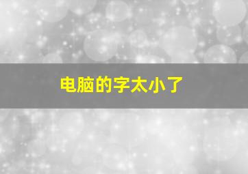 电脑的字太小了