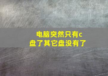 电脑突然只有c盘了其它盘没有了