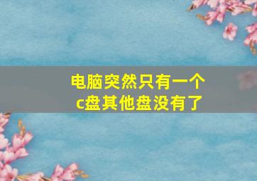 电脑突然只有一个c盘其他盘没有了