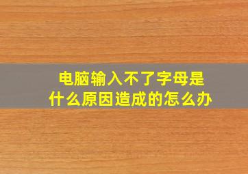 电脑输入不了字母是什么原因造成的怎么办