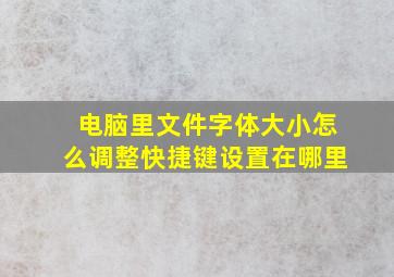 电脑里文件字体大小怎么调整快捷键设置在哪里