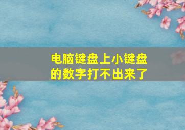 电脑键盘上小键盘的数字打不出来了