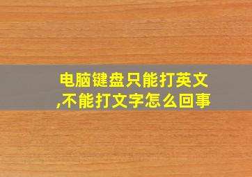 电脑键盘只能打英文,不能打文字怎么回事