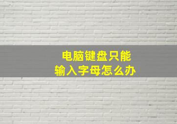 电脑键盘只能输入字母怎么办