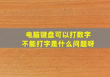 电脑键盘可以打数字不能打字是什么问题呀