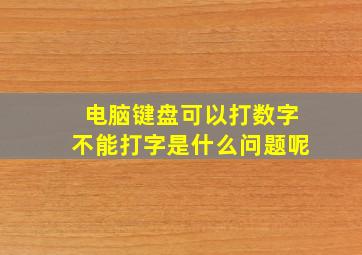 电脑键盘可以打数字不能打字是什么问题呢