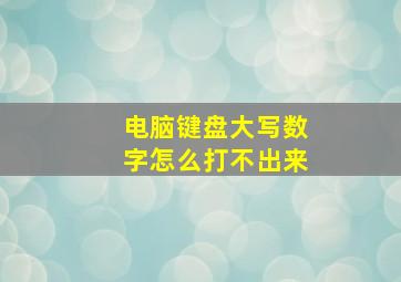 电脑键盘大写数字怎么打不出来